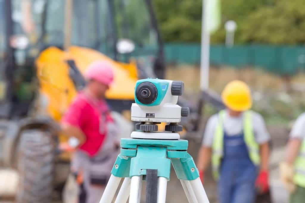 Laser auf Baustelle