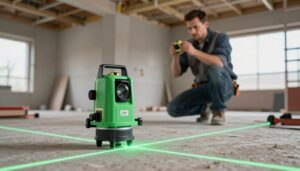 Kreuzlinienlaser mit Lotfunktion für präzise Boden- und Deckenübertragung